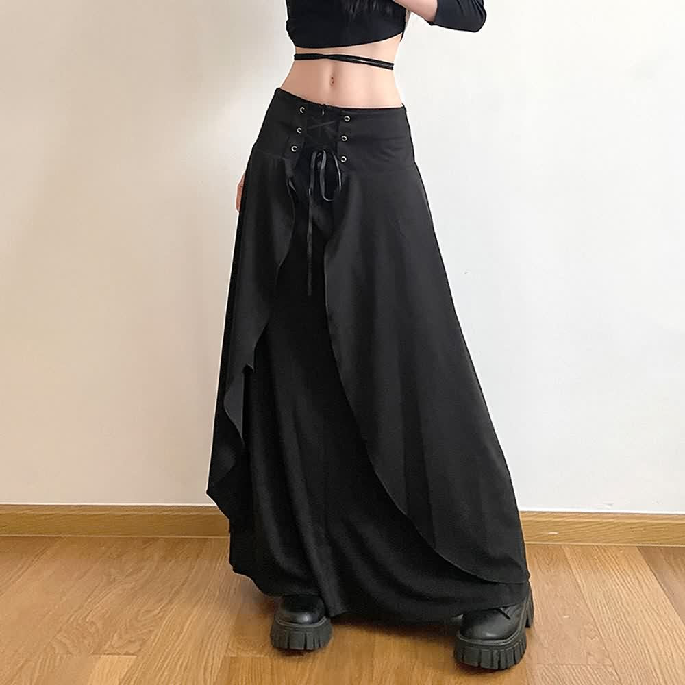 Gothic Punk Layered Maxi Skirt