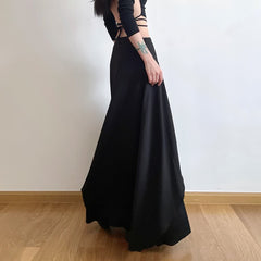 Gothic Punk Layered Maxi Skirt