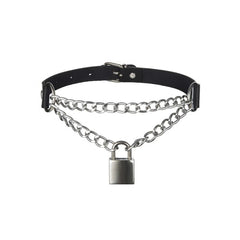 Gothic Punk Lock Chain Choker