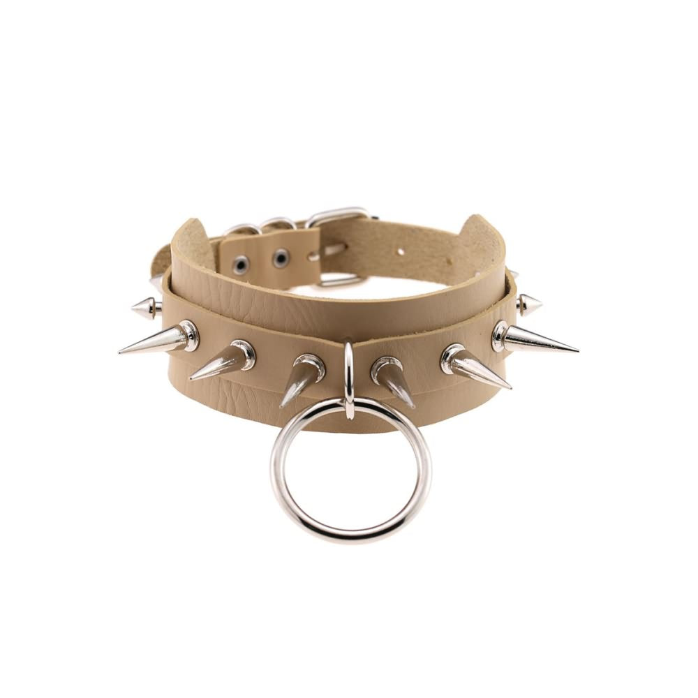 Gothic Punk O-Ring And Spikes Choker