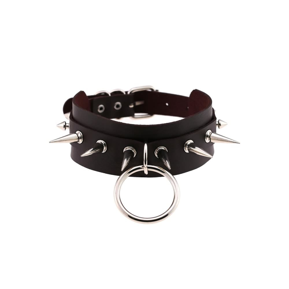 Gothic Punk O-Ring And Spikes Choker