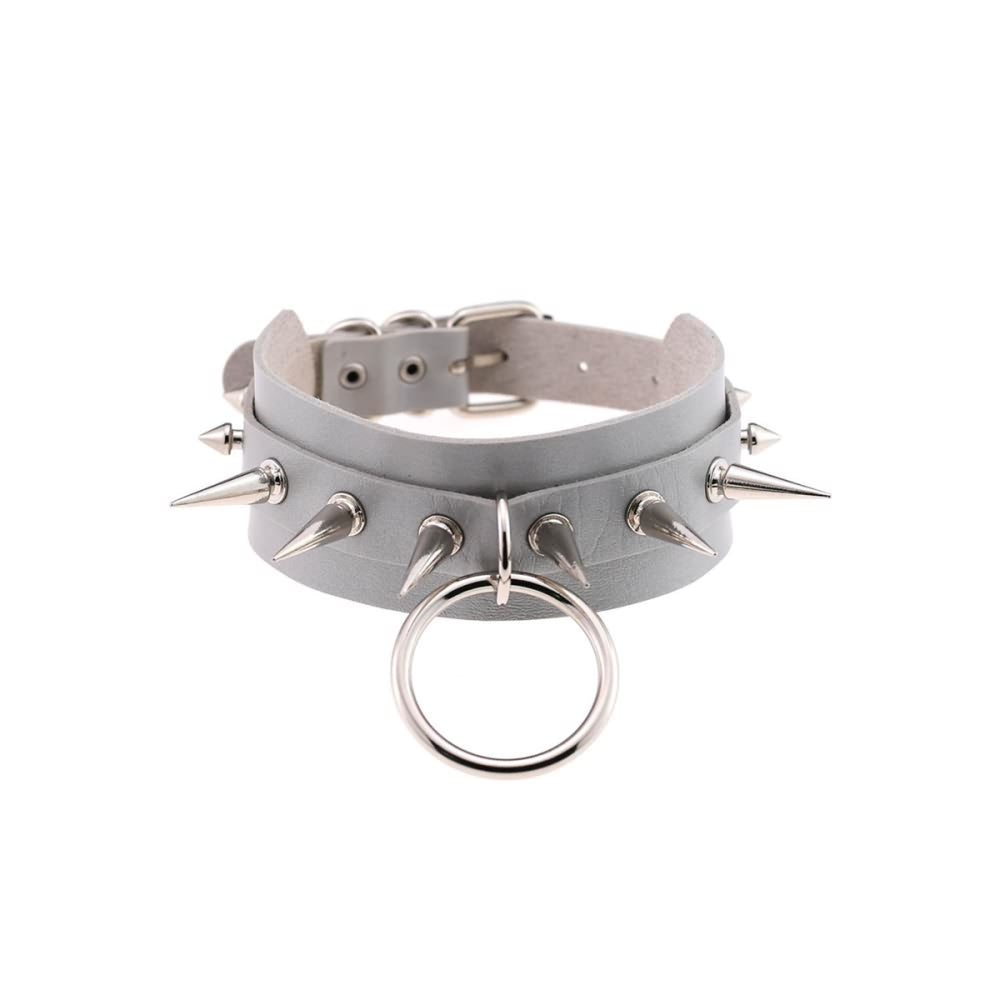 Gothic Punk O-Ring And Spikes Choker