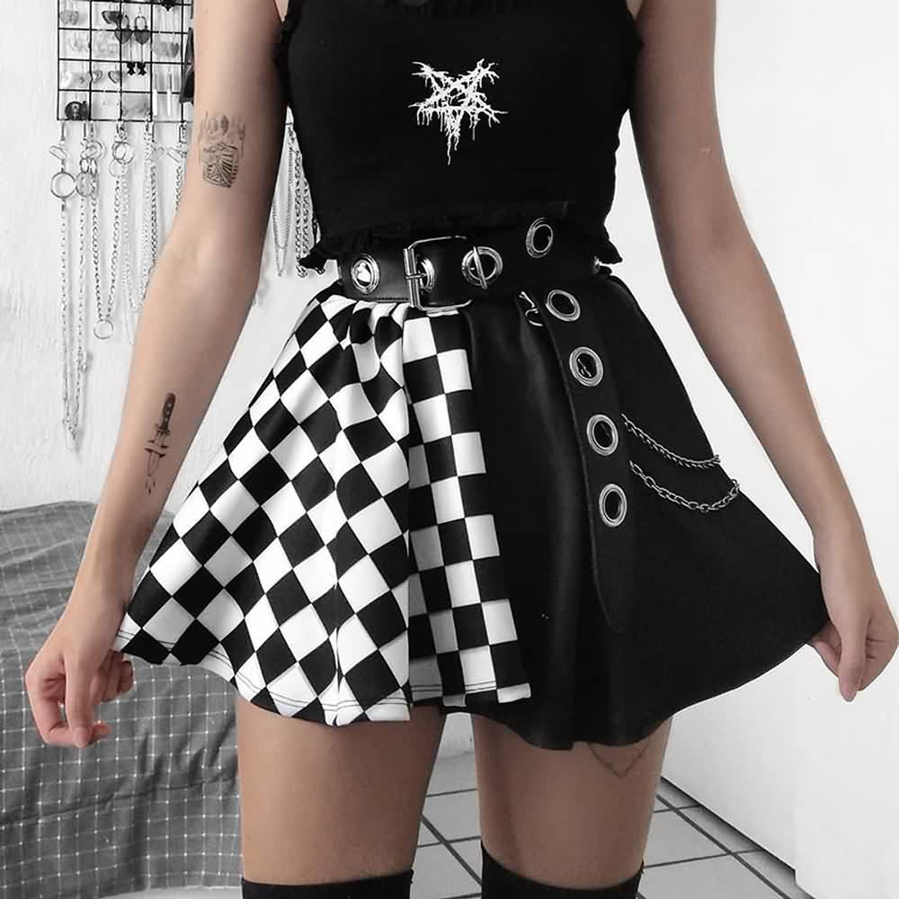 Gothic Punk Plaid Mini Skirt