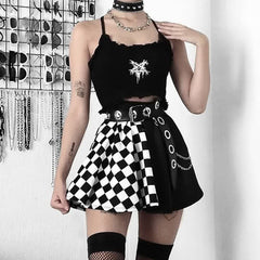 Gothic Punk Plaid Mini Skirt