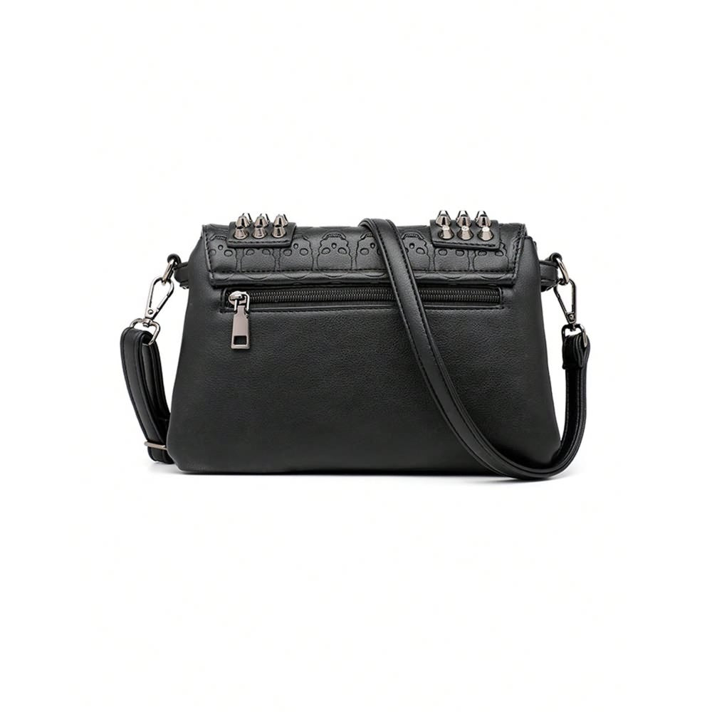 Gothic Punk Skull Leather Crossbody Bag