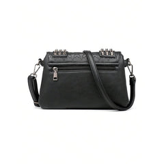 Gothic Punk Skull Leather Crossbody Bag