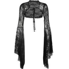 Gothic Retro Lace Flare Sleeves Shrug Top
