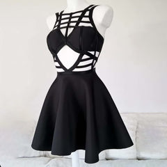 Gothic Strappy Cut Out Mini Dress