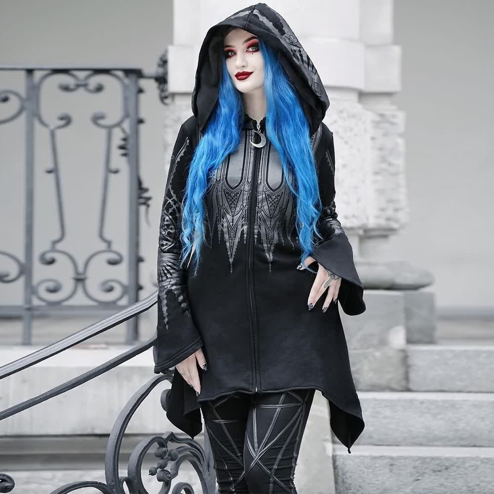 Gothic Witch Style Zip Up Hoodie