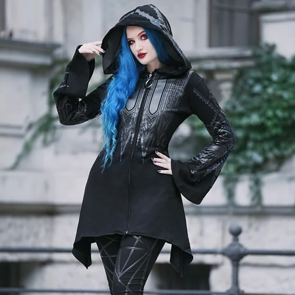 Gothic Witch Style Zip Up Hoodie