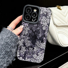 Gray Flowers Pattern - Cute Phone Case For iPhone 15, 14, 13, 12, 11 Pro Max, 7, 8 Plus X XS XR