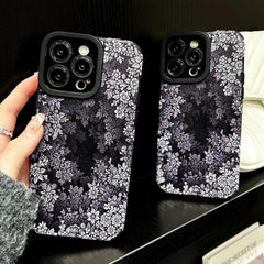 Gray Flowers Pattern - Cute Phone Case For iPhone 15, 14, 13, 12, 11 Pro Max, 7, 8 Plus X XS XR