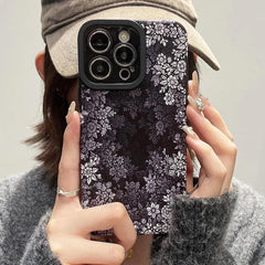 Gray Flowers Pattern - Cute Phone Case For iPhone 15, 14, 13, 12, 11 Pro Max, 7, 8 Plus X XS XR