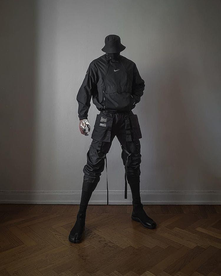 Function Multi Pockets Ribbons Pants