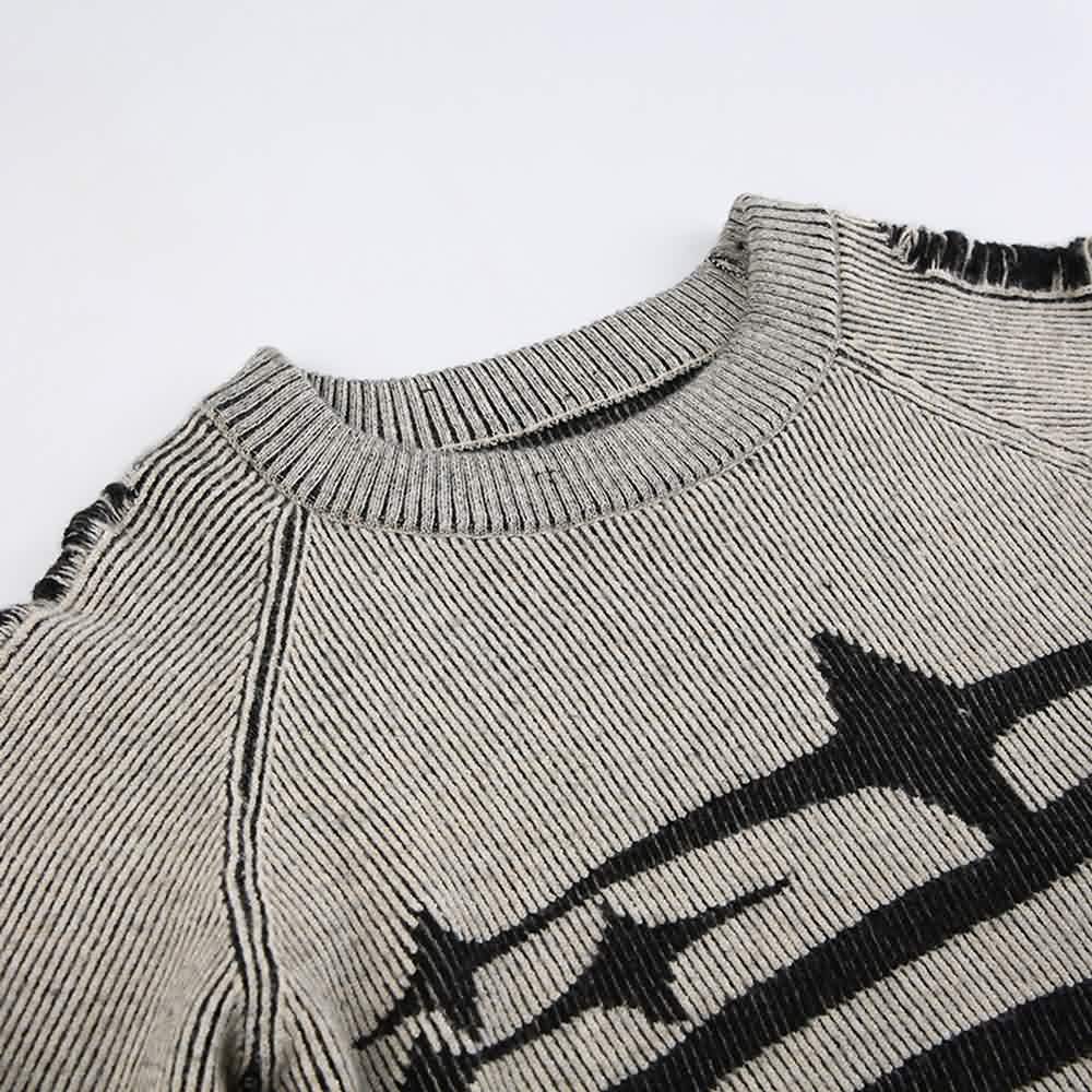 Langärmliges Top im Grunge-Stil im Used-Look