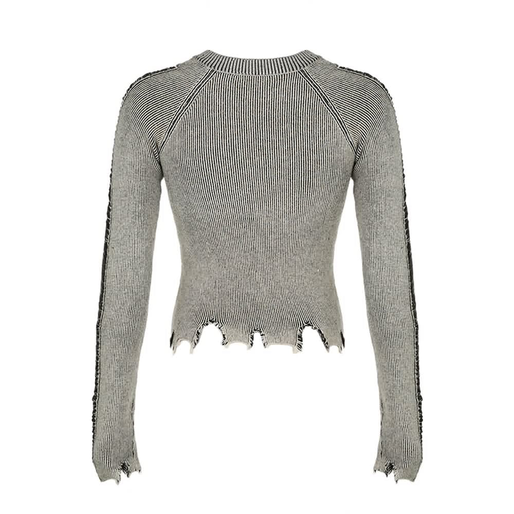 Langärmliges Top im Grunge-Stil im Used-Look
