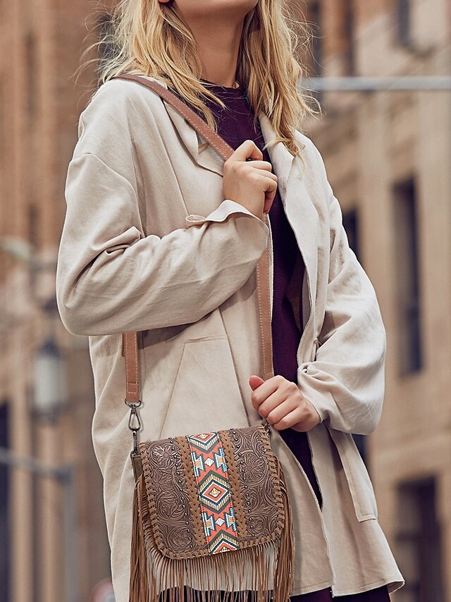 Shoulder Bag Multi-Pocket Faux Leather Crossbody