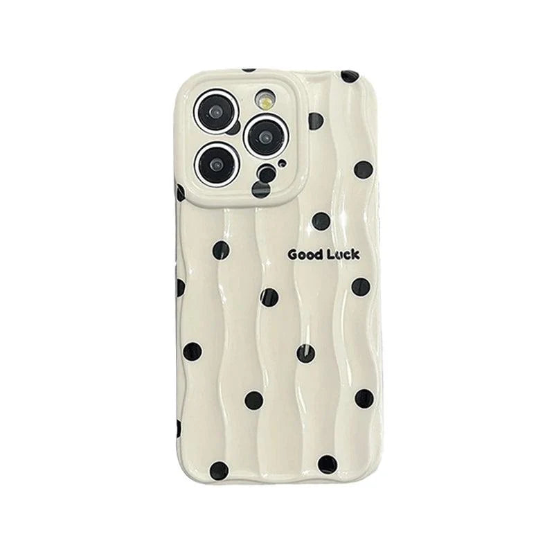 Heart Dot Flowers Water Ripple Cute Phone Cases for iPhone 11, 12, 13, 14, 15 Pro Max