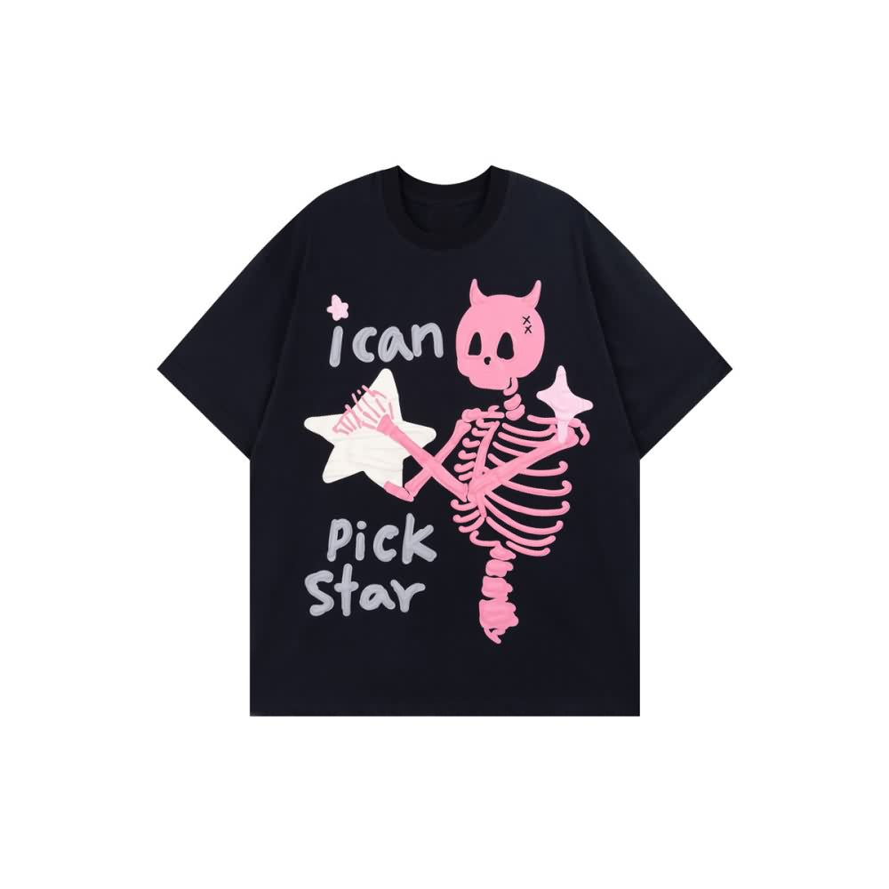 I Can Pick Star Pastel Goth Skeleton T-shirt