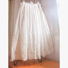 White Cotton Broderie Anglaise Embroidered Cottagecore Skirt