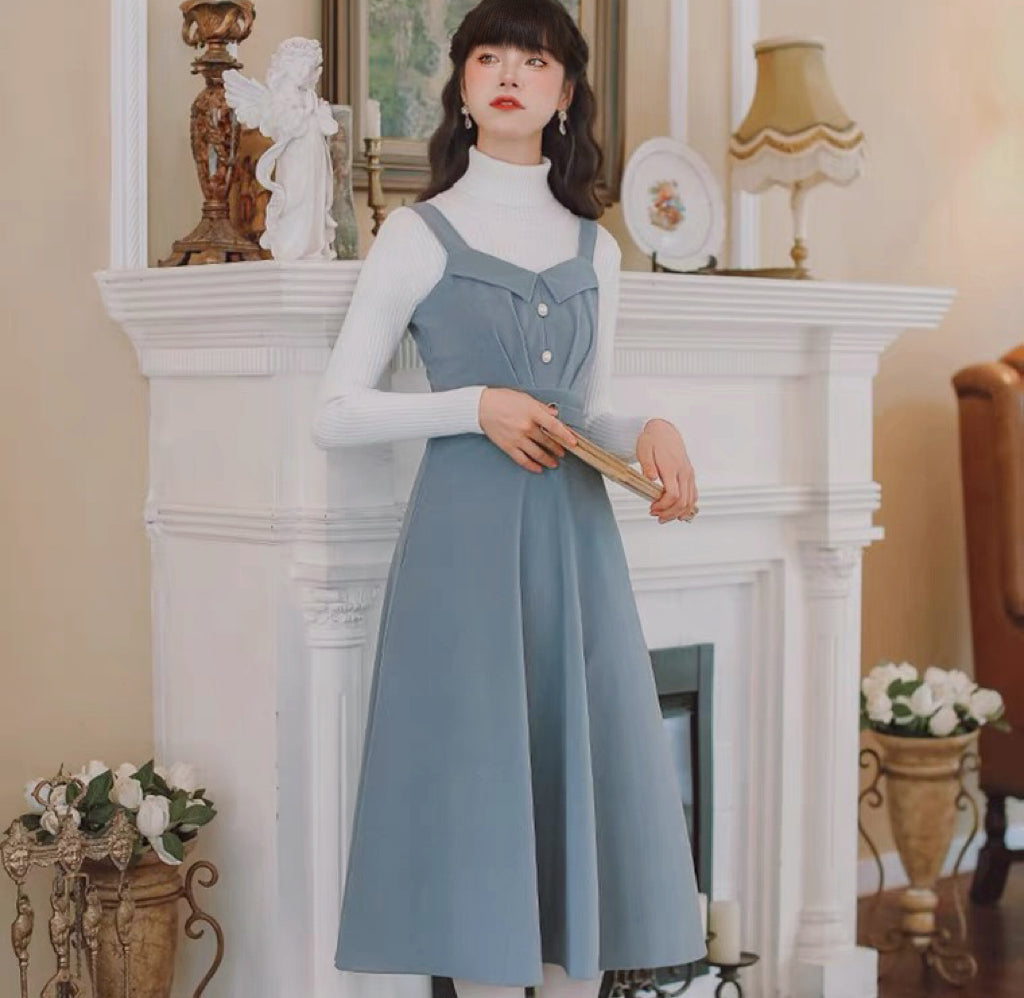 Hollyanna Corduroy Dark Academia Dress