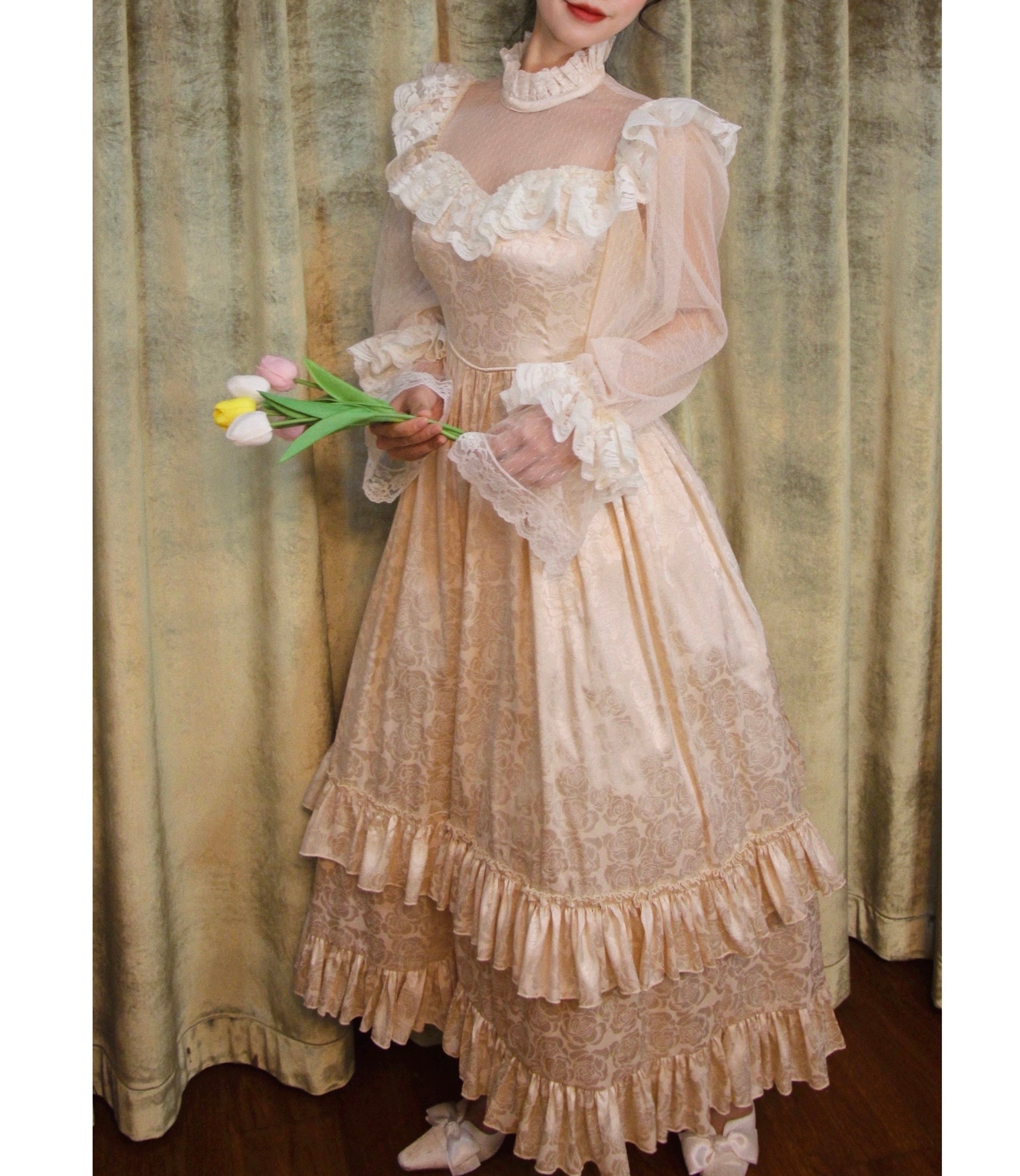 Golden Dreams Romantic Royalcore Victorian Fairy Princess Dress
