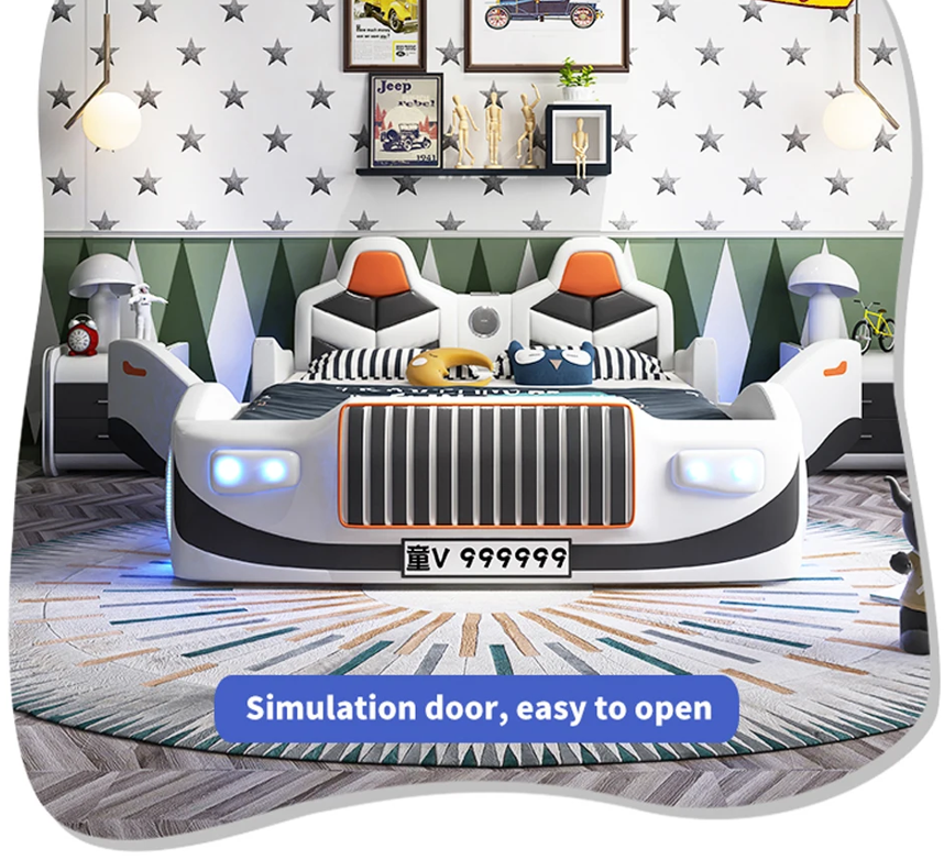 Mini Racer LED Luxury Car Kids Bed