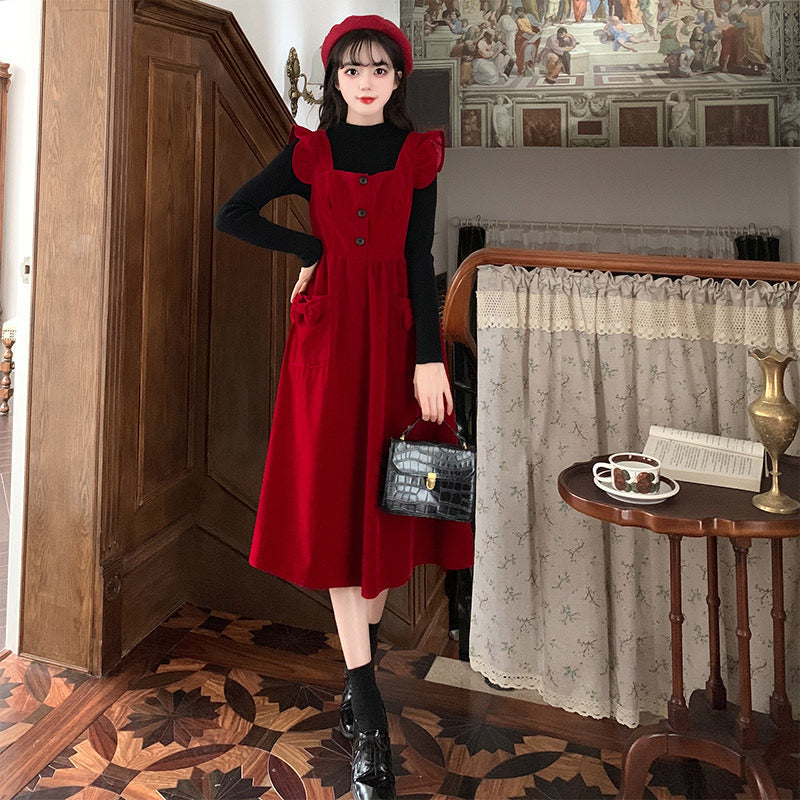 Merry Redberry Cottagcore Pinafore Dress