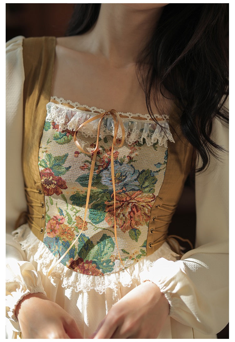 Devina Cottage Witch Cottagecore Bustier Dress
