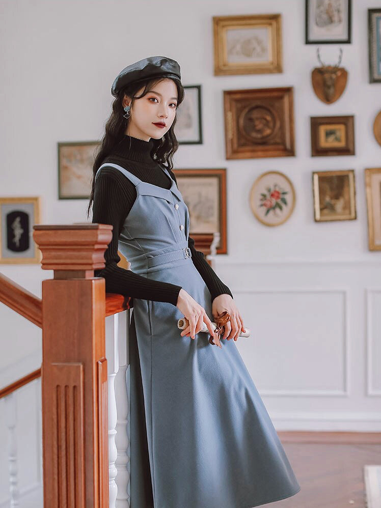 Hollyanna Corduroy Dark Academia Dress