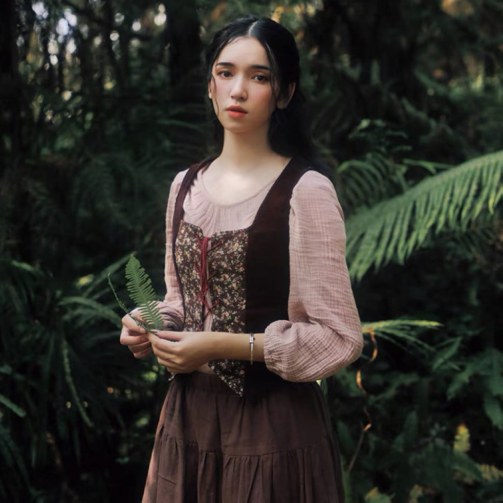 Cozy Forest Cottage Witch Cottagecore Vest