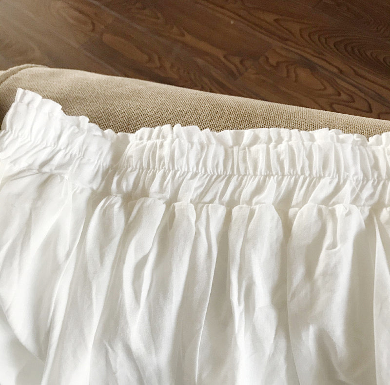 White Cotton Broderie Anglaise Embroidered Cottagecore Skirt
