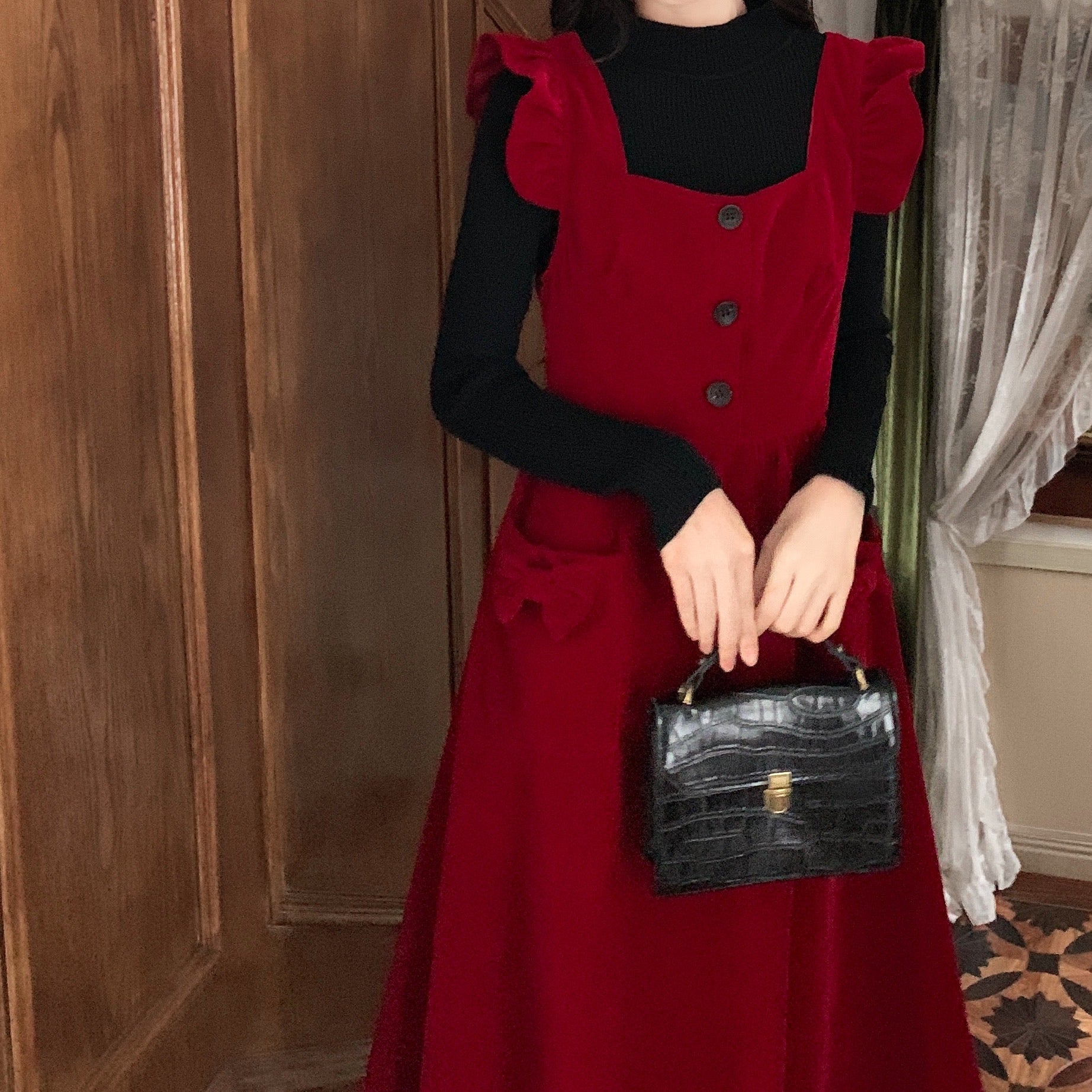 Merry Redberry Cottagcore Pinafore Dress