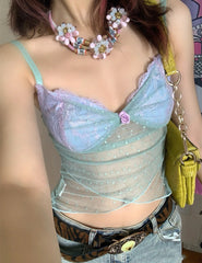 Mermaid Mesh Fairycore Crop Top