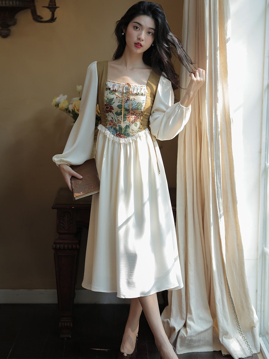 Devina Cottage Witch Cottagecore Bustier Dress