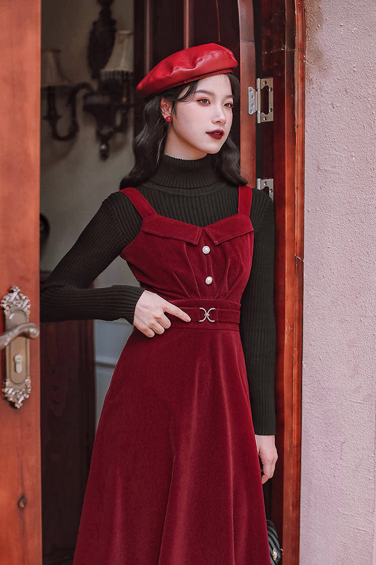 Hollyanna Corduroy Dark Academia Dress