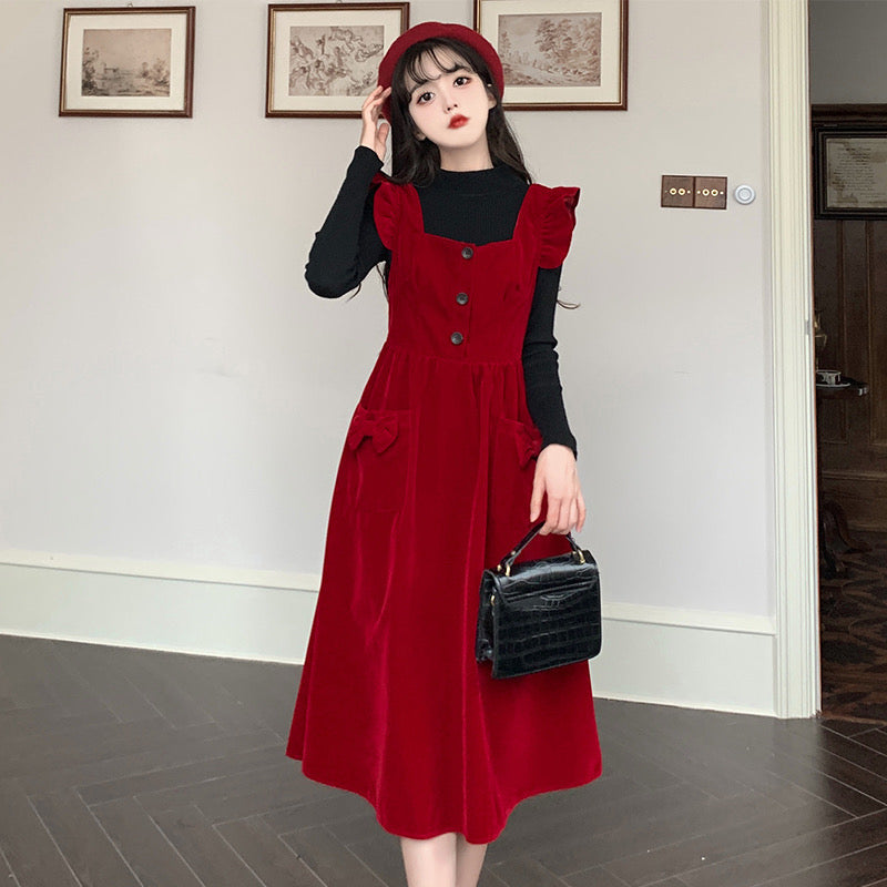 Merry Redberry Cottagcore Pinafore Dress