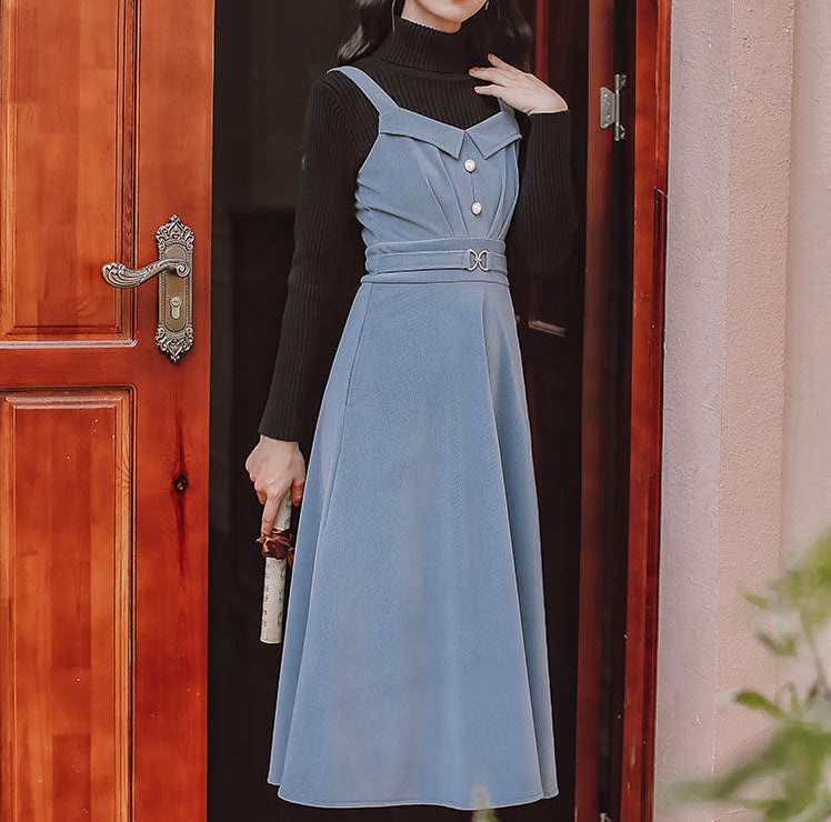 Hollyanna Corduroy Dark Academia Dress