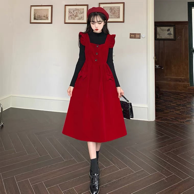 Merry Redberry Cottagcore Pinafore Dress