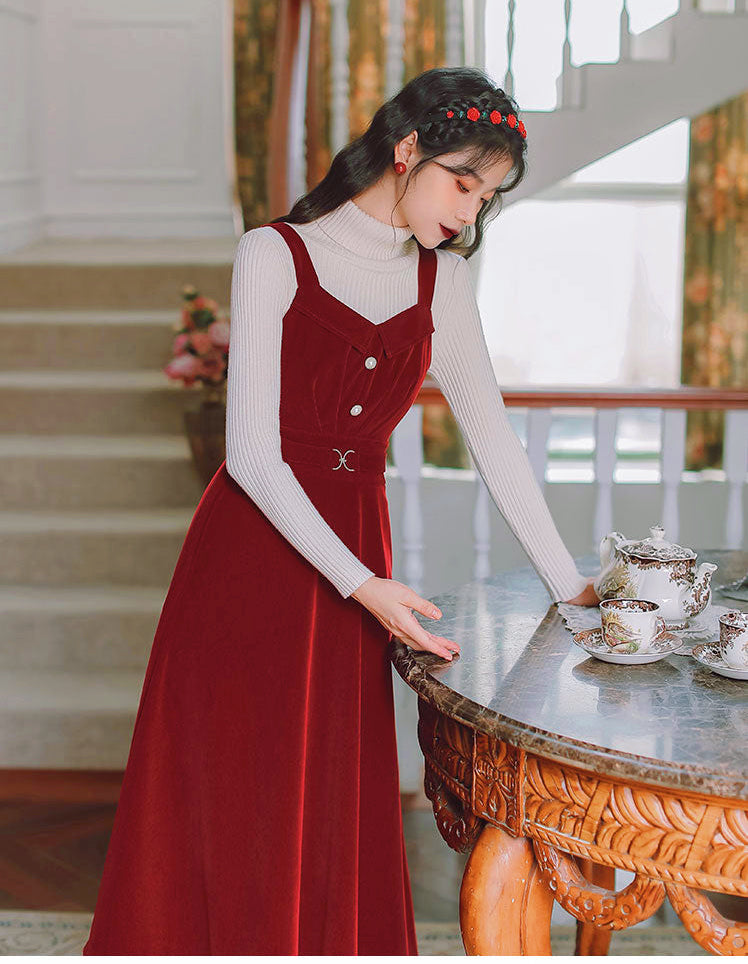 Hollyanna Corduroy Dark Academia Dress