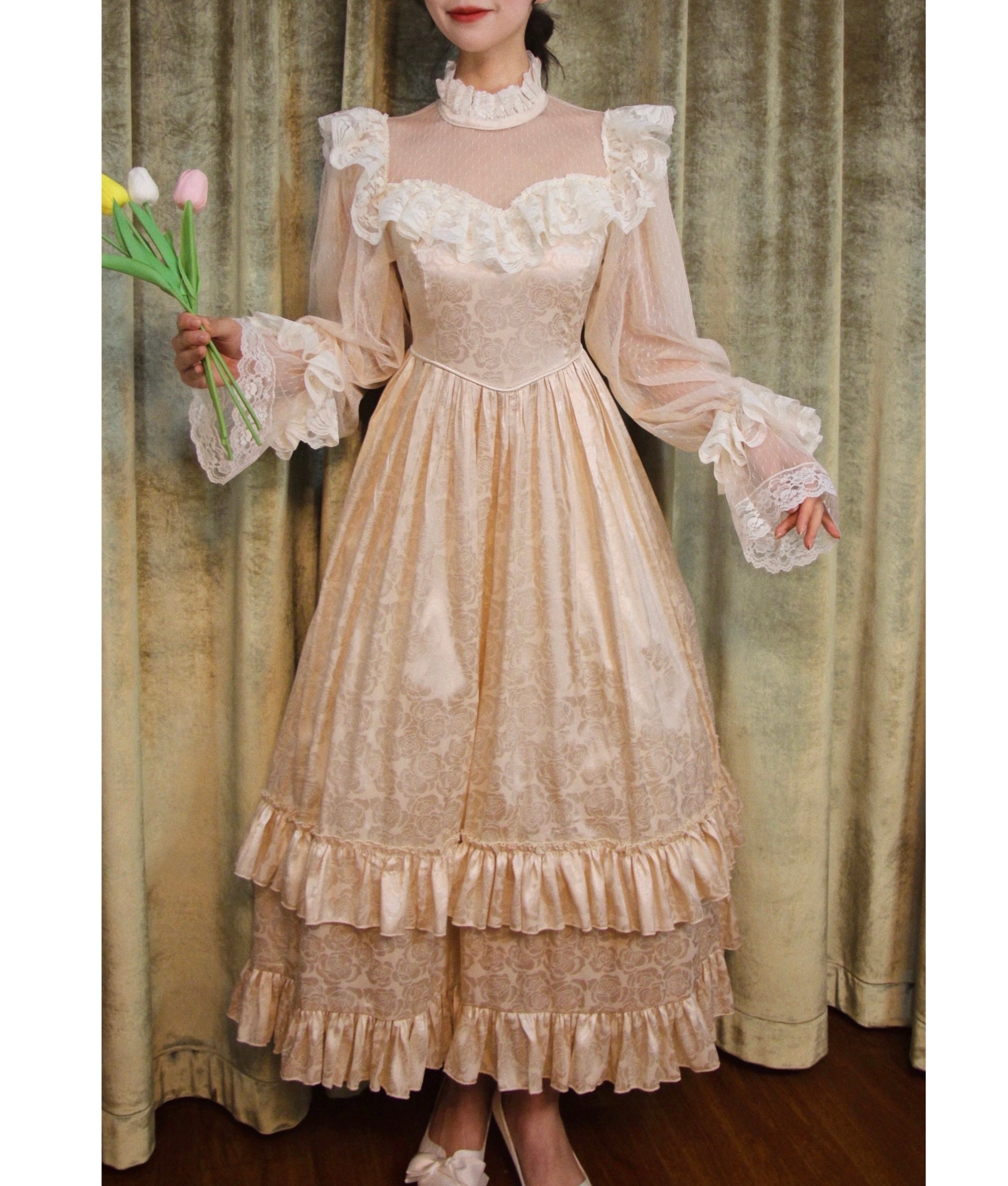 Golden Dreams Romantic Royalcore Victorian Fairy Princess Dress