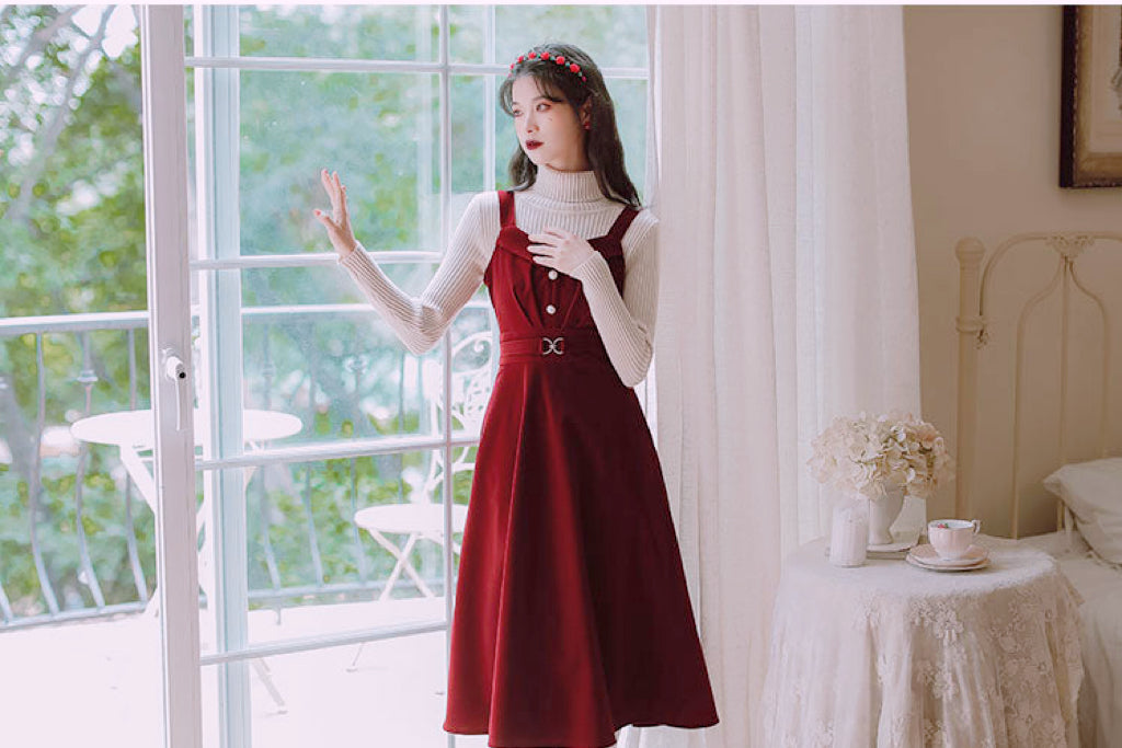 Hollyanna Corduroy Dark Academia Dress