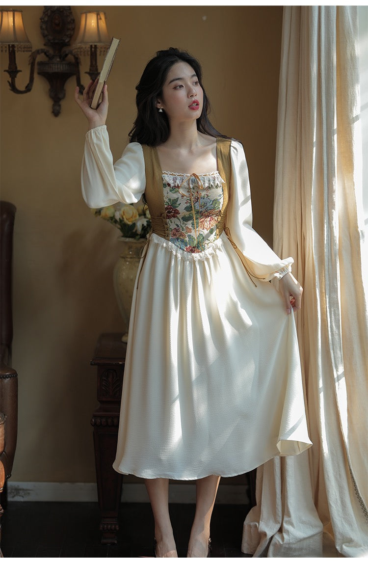 Devina Cottage Witch Cottagecore Bustier Dress