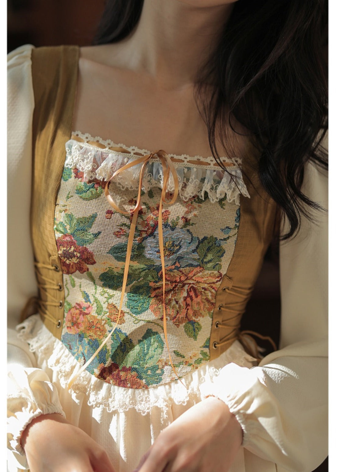 Devina Cottage Witch Cottagecore Bustier Dress