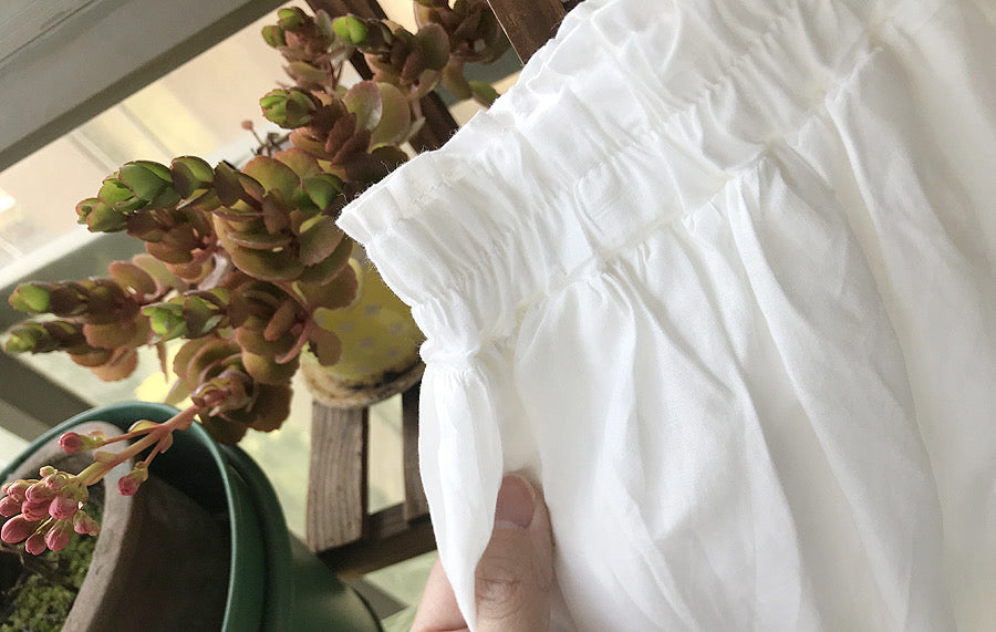 White Cotton Broderie Anglaise Embroidered Cottagecore Skirt
