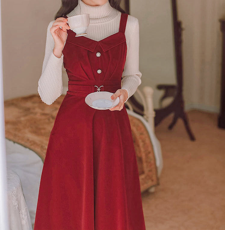 Hollyanna Corduroy Dark Academia Dress