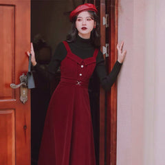Hollyanna Corduroy Dark Academia Dress