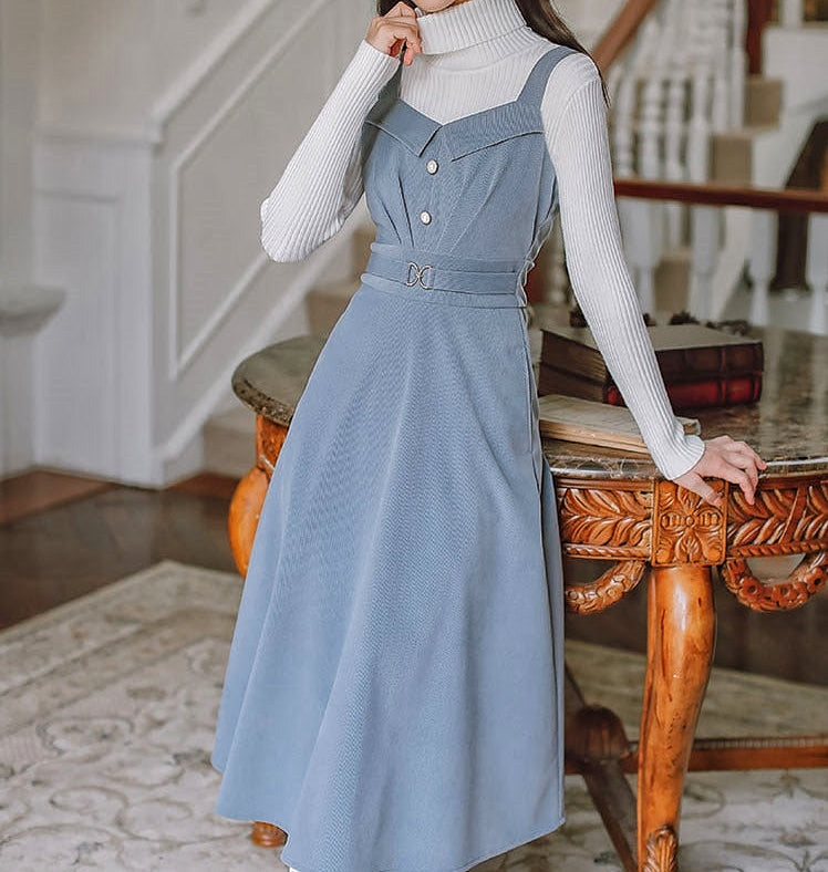 Hollyanna Corduroy Dark Academia Dress