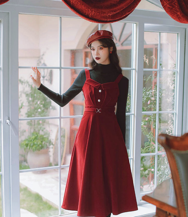 Hollyanna Corduroy Dark Academia Dress