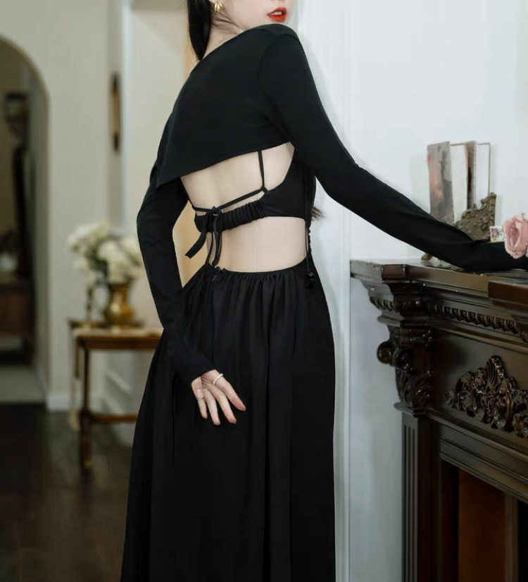 Conjunto de dos piezas de vestido gótico de bruja oscura Karma-Bewitched
